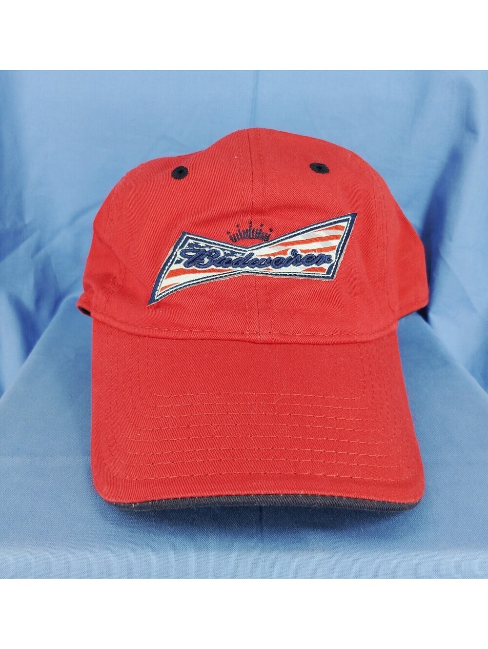 Budweiser Hat Cap Red Bowtie Logo Adjustable Beer Strapback Style